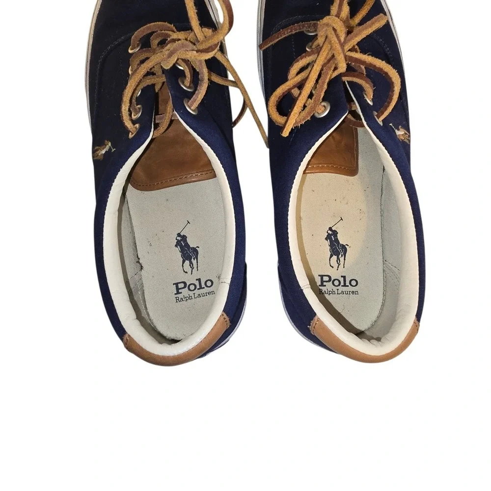 Polo Ralph Lauren Mens Keaton Shoes Size 11.5 Pony Navy Casual Sneakers
